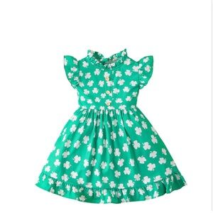 Green Clover Print Dress